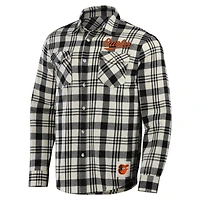Chemise boutonnée en flanelle à carreaux noire Baltimore Orioles de la collection Darius Rucker par Fanatics pour hommes