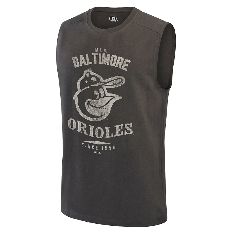 Men's Darius Rucker Collection by Fanatics Charcoal Baltimore Orioles Muscle Tank Top