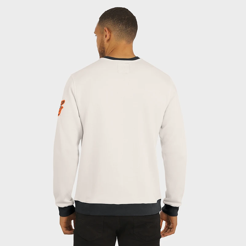 Men's Darius Rucker Collection by Fanatics  Cream Baltimore Orioles Colorblock Crewneck Sweatshirt