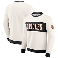 Men's Darius Rucker Collection by Fanatics  Cream Baltimore Orioles Colorblock Crewneck Sweatshirt