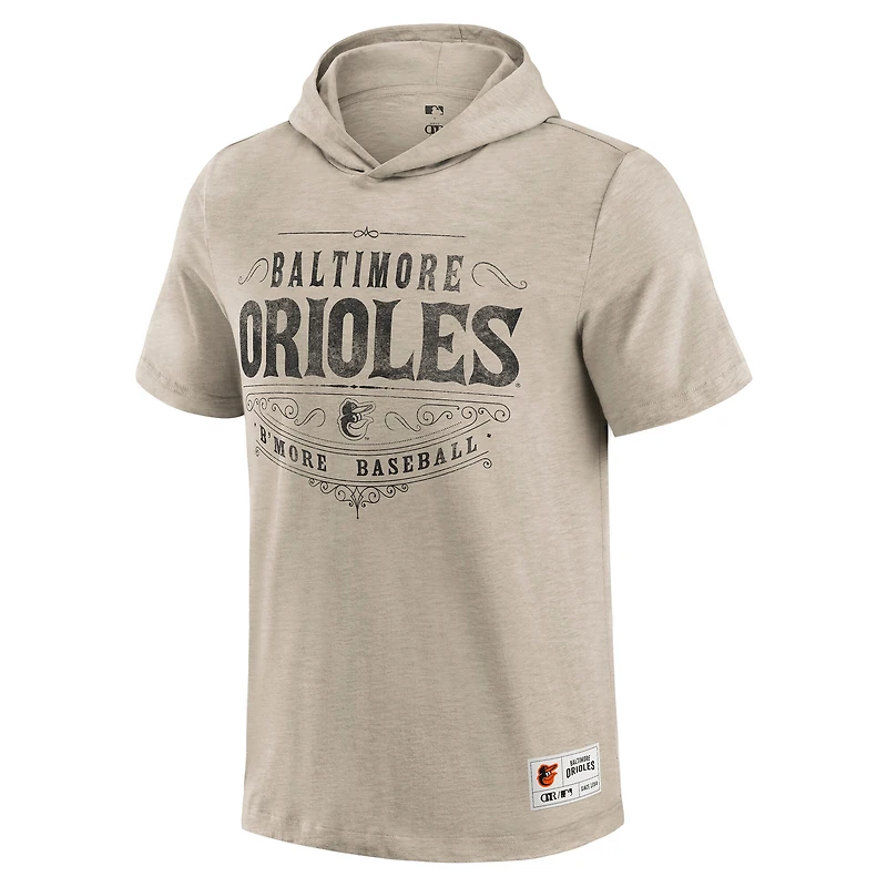 T-shirt à capuche pour homme Darius Rucker Collection by Fanatics, couleur beige, des Orioles de Baltimore