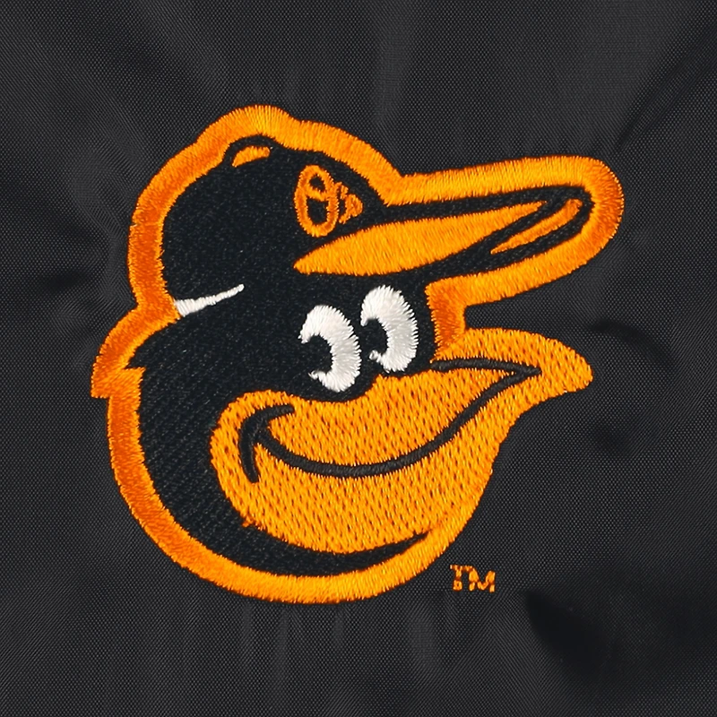 Veste coupe-vent raglan à bouton-pression pour hommes Dunbrooke noire des Orioles de Baltimore