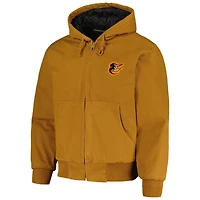 Men's Dunbrooke Brown Baltimore Orioles Dakota Work Full-Zip Hoodie Jacket