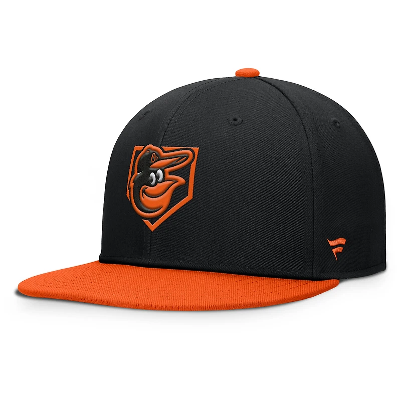 Casquette snapback Fanatics noire et orange Baltimore Orioles Batter's Box pour homme