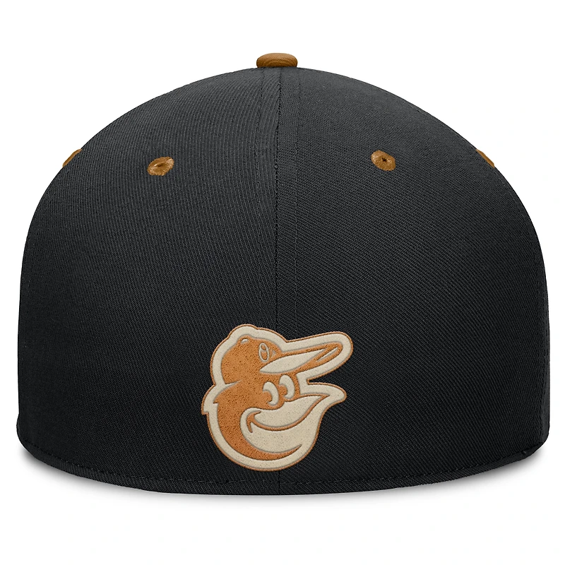 Men's Fanatics Black/Tan Baltimore Orioles Splinter Fitted Hat