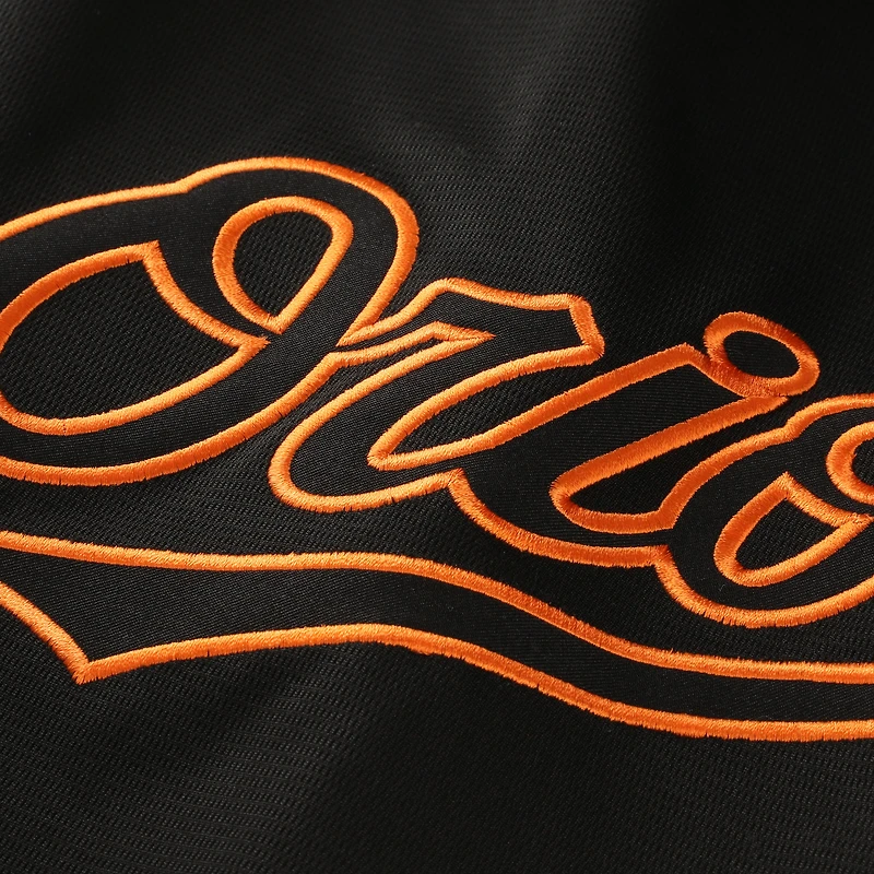 T-shirt à col en V texturé noir Fanatics Baltimore Orioles pour hommes, grandes tailles