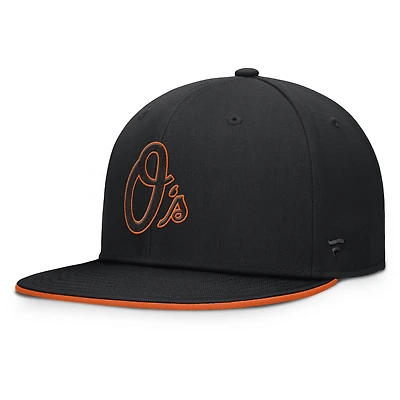 Casquette snapback Fanatics noire à paillettes Baltimore Orioles pour homme