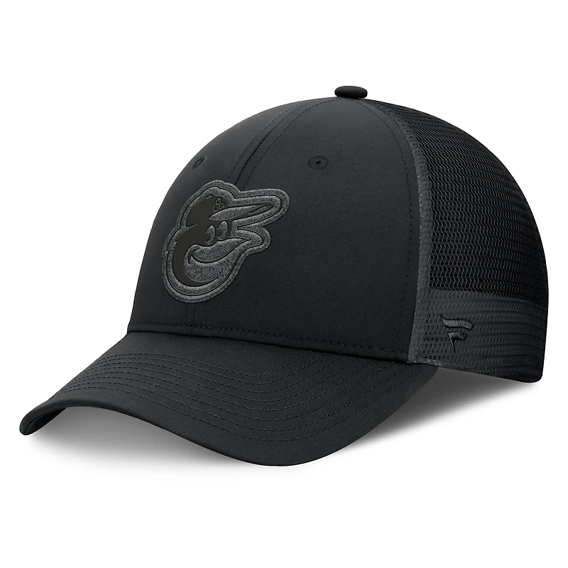 Men's Fanatics Black Baltimore Orioles Launch Adjustable Trucker Hat
