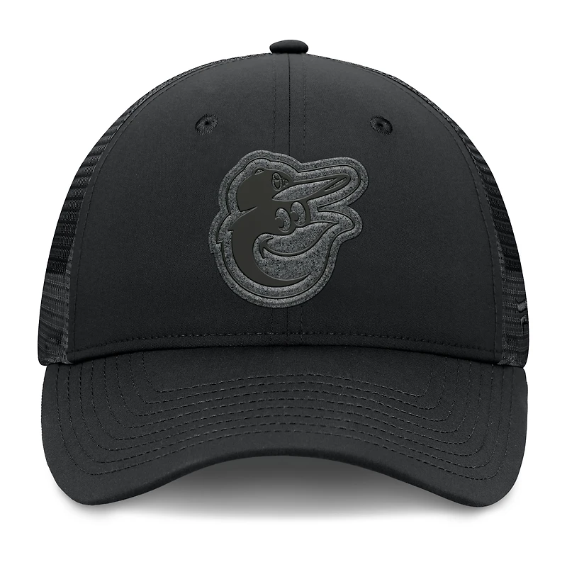 Men's Fanatics Black Baltimore Orioles Launch Adjustable Trucker Hat