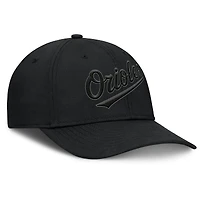 Casquette Overpower Flex noire Fanatics pour homme des Baltimore Orioles