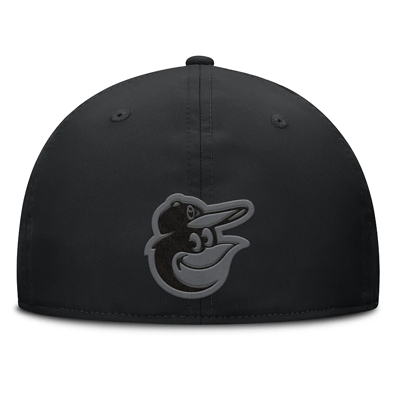 Casquette Overpower Flex noire Fanatics pour homme des Baltimore Orioles