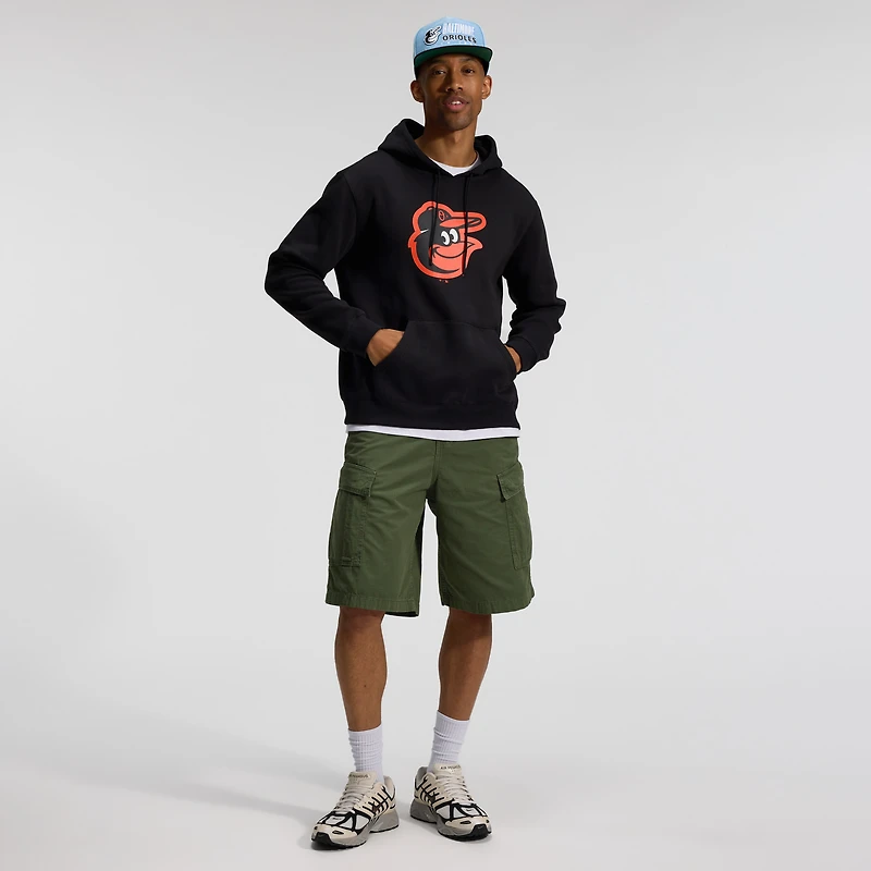 Sweat à capuche Fanatics noir pour homme, logo principal des Orioles de Baltimore, style Legacy