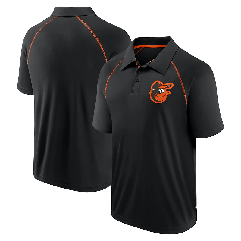 Polo raglan Strong Alone noir pour hommes Fanatics Baltimore Orioles