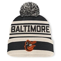 Men's Fanatics Black Baltimore Orioles Tape Measure Cuffed Knit Hat with Pom