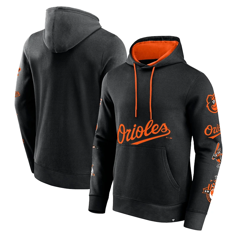 Sweat à capuche noir Fanatics pour hommes des Orioles de Baltimore Wild Winner
