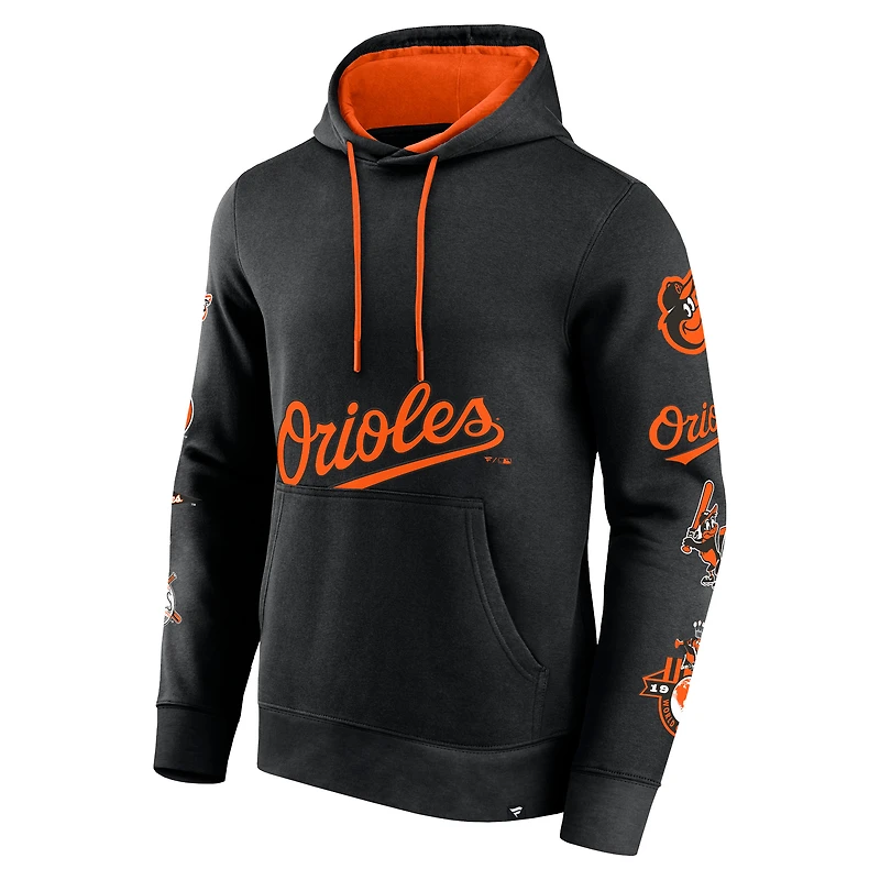 Sweat à capuche noir Fanatics pour hommes des Orioles de Baltimore Wild Winner