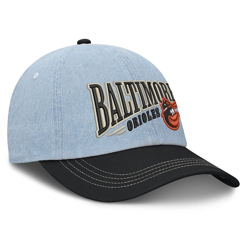 Casquette ajustable Fanatics Denim Baltimore Orioles Retire pour homme