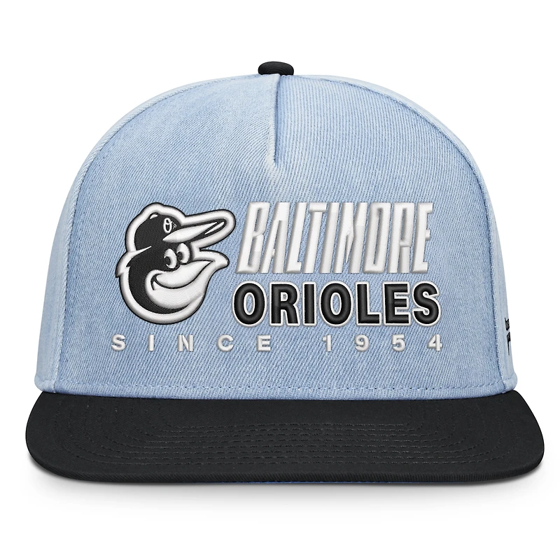 Men's Fanatics  Denim Baltimore Orioles Twinbill Snapback Hat