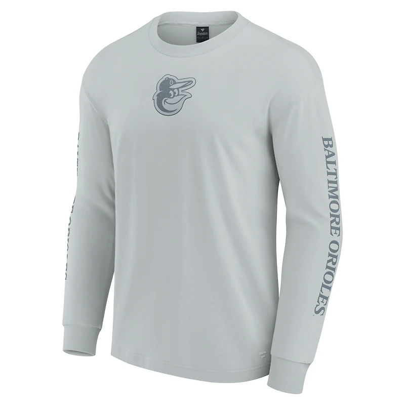 T-shirt à manches longues gris Fanatics Baltimore Orioles Elements Strive pour hommes