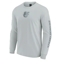 T-shirt à manches longues gris Fanatics Baltimore Orioles Elements Strive pour hommes
