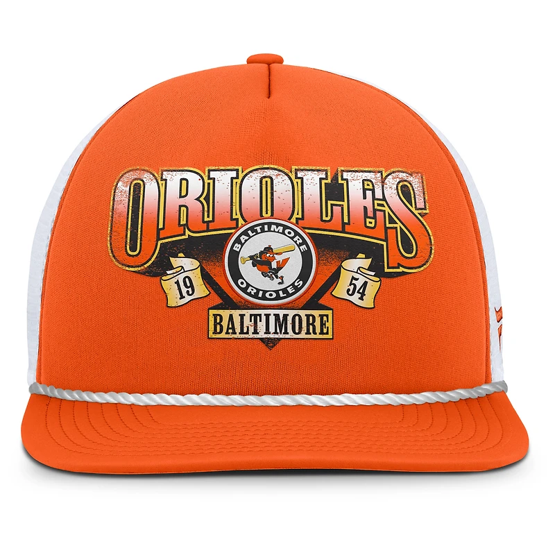 Casquette snapback Fanatics orange et blanche Baltimore Orioles Recall pour homme