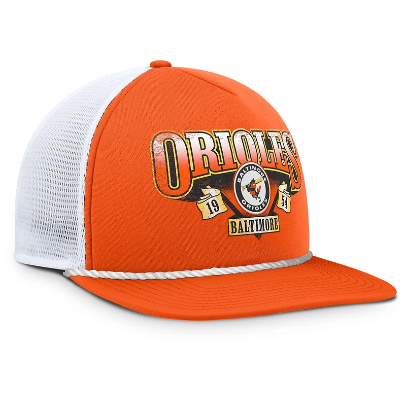 Casquette snapback Fanatics orange et blanche Baltimore Orioles Recall pour homme
