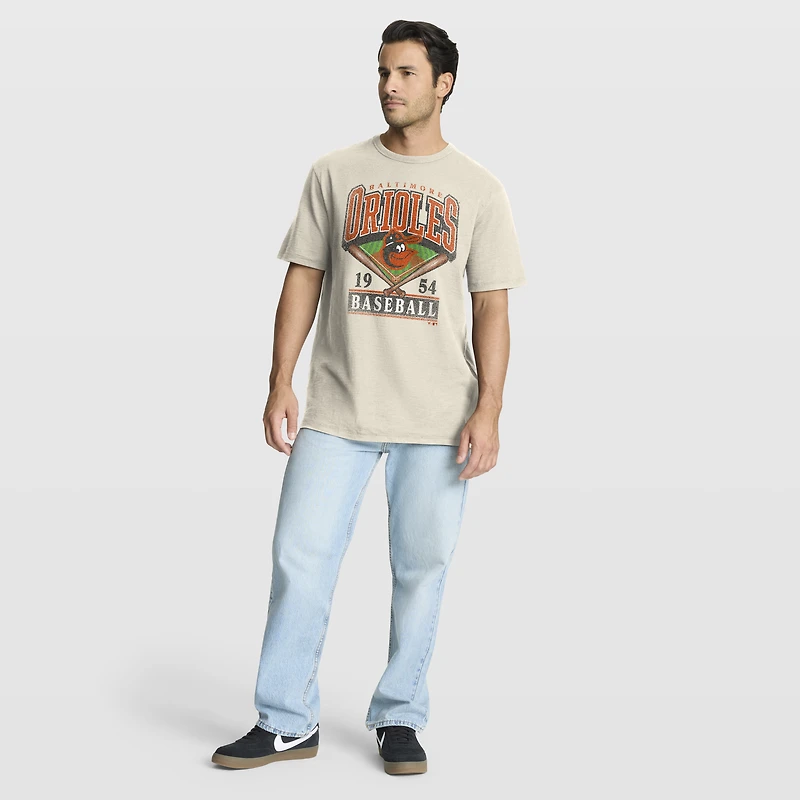 Men's Fanatics Tan Baltimore Orioles Stadium Slub T-Shirt