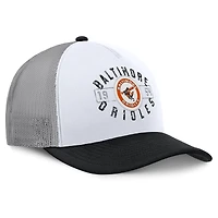 Men's Fanatics White/Black Baltimore Orioles Designated A-Frame Foam Front Trucker Adjustable Hat