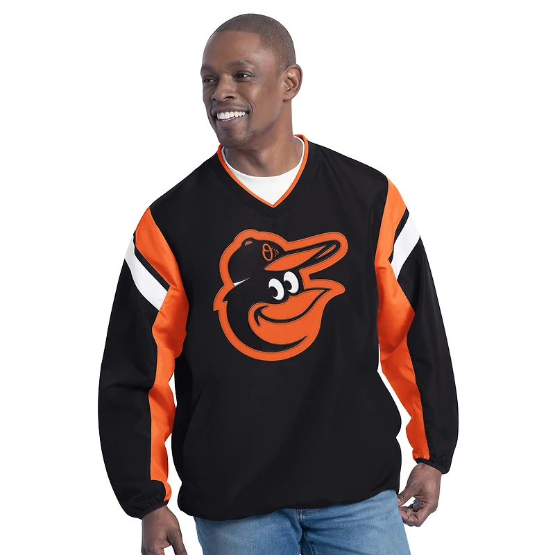 Pull col V double couverture G-III Sports by Carl Banks pour homme, noir, des Baltimore Orioles