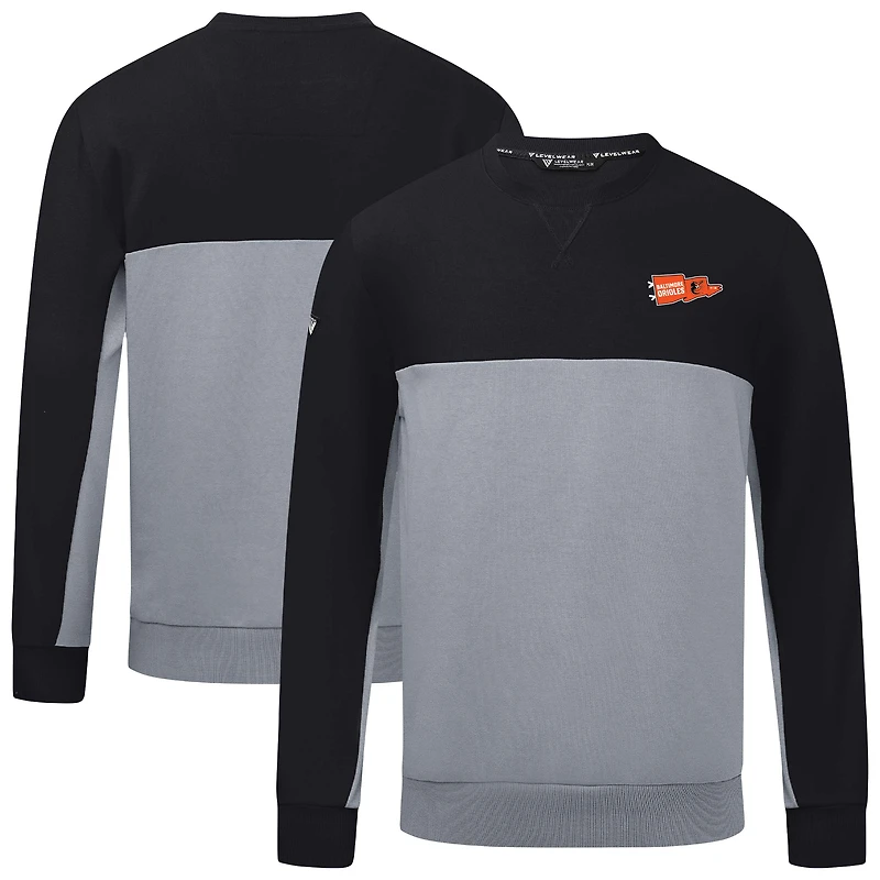 Men's Levelwear Black/Gray Baltimore Orioles Legacy Rafters Pullover Sweatshirt