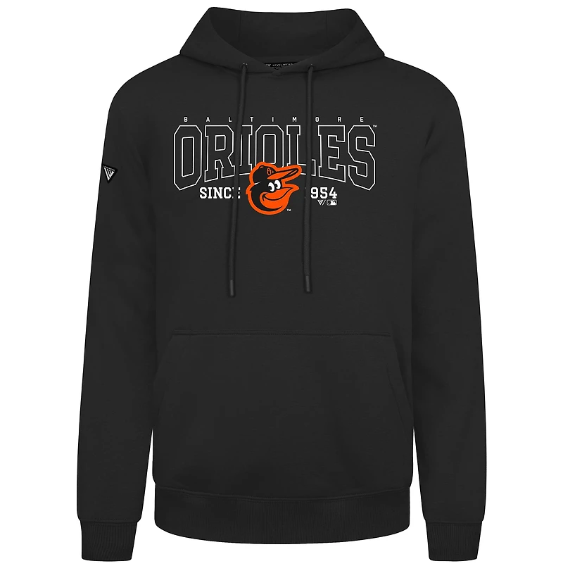 Sweat à capuche noir Levelwear pour homme, modèle Accolade Podium Textbook des Baltimore Orioles