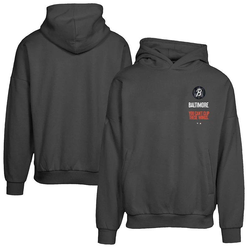 Sweat à capuche surdimensionné noir Baltimore Orioles City Connect Contact Baseline pour homme Levelwear
