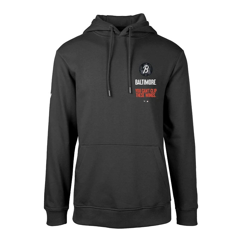 Sweat à capuche noir Baltimore Orioles City Connect Podium Baseline pour homme Levelwear