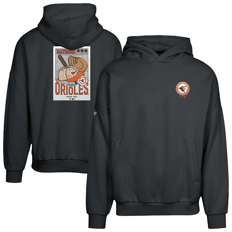 Sweat à capuche noir Baltimore Orioles Contact Pro Card pour homme Levelwear