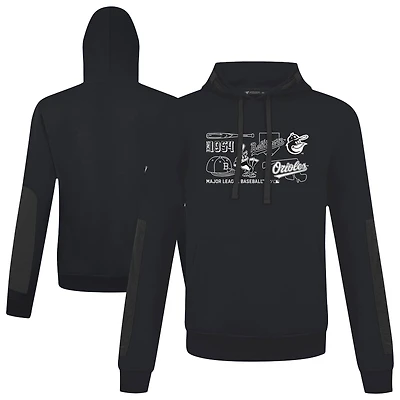 Men's Levelwear  Black Baltimore Orioles Cooperstown Collection Bombay Campaign Pullover Hoodie