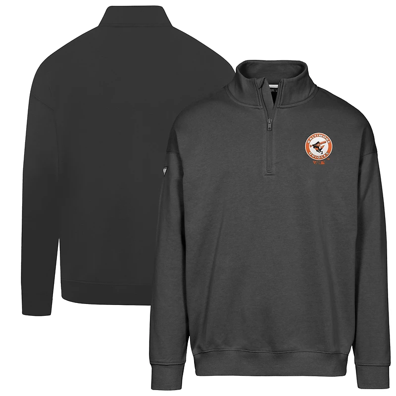 Men's Levelwear Black Baltimore Orioles Cooperstown Collection Murray Quarter-Zip Sweatshirt