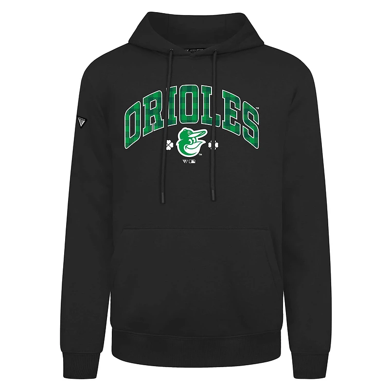 Sweat à capuche carreaux noir Baltimore Orioles St. Patrick's Day Podium pour homme Levelwear