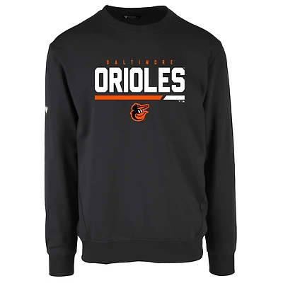 Men's Levelwear Black Baltimore Orioles Zane Fleece Pullover Sweatshirt