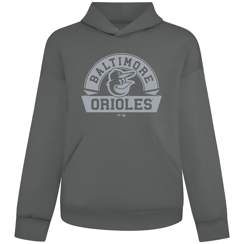 Men's Levelwear Gray Baltimore Orioles Luxe Signature Banner Arch Pullover Hoodie