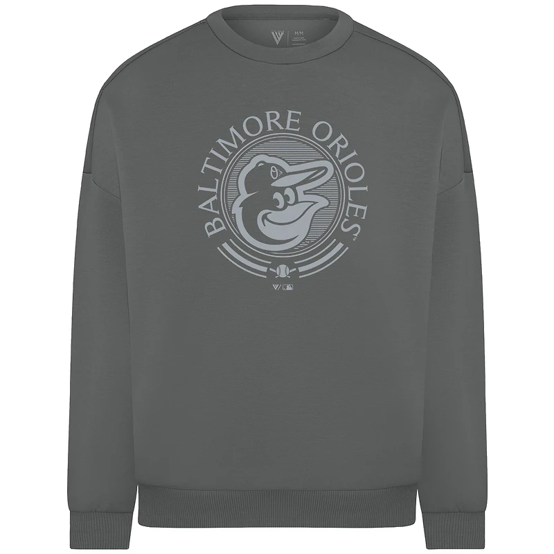 Men's Levelwear Gray Baltimore Orioles Luxe Signature Grain Pullover Sweatshirt