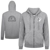 Men's Levelwear Gray Baltimore Orioles Podium Banner Arch Full-Zip Hoodie