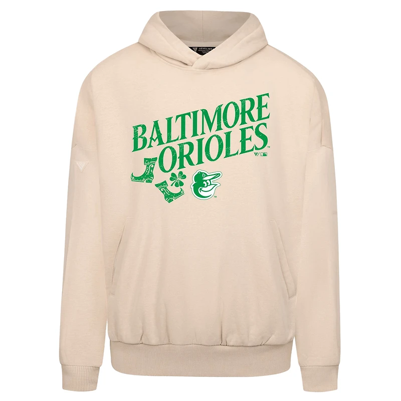 Men's Levelwear  Khaki Baltimore Orioles St. Patrick's Day Pullover Hoodie
