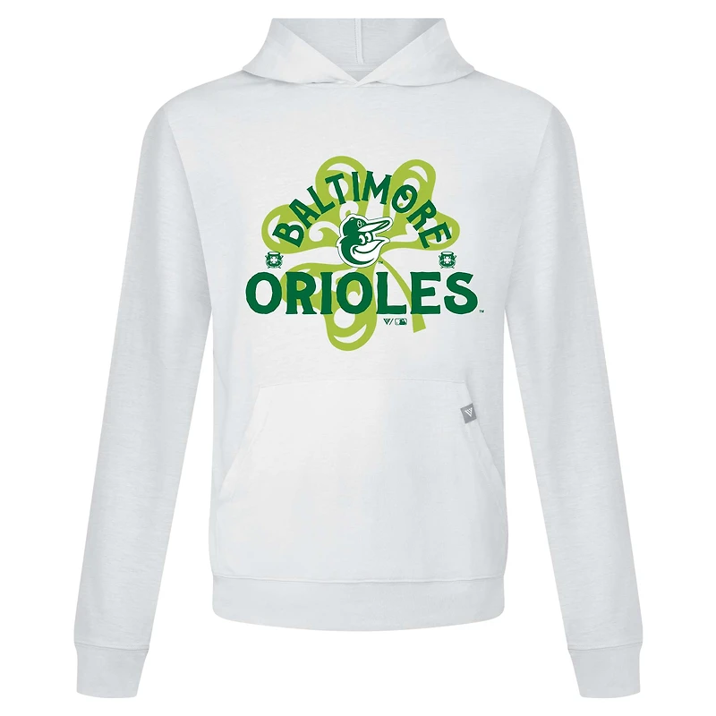 Sweat à capuche blanc Baltimore Orioles St. Patrick's Day Relay Shamrock pour homme Levelwear