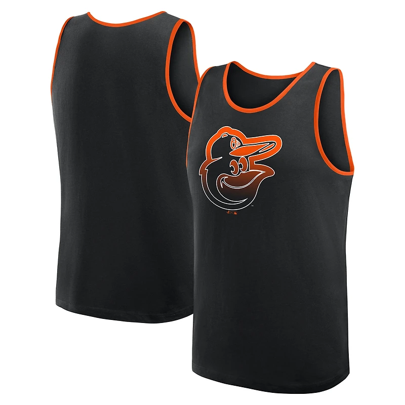 Débardeur noir athlétique avec logo pour homme des Orioles de Baltimore, succès inégalé