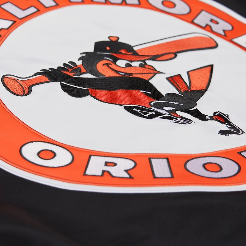 Men's Mitchell & Ness Black/Orange Baltimore Orioles Cooperstown Collection Team Origins Satin Full-Snap Jacket
