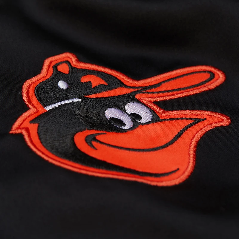 Men's Mitchell & Ness Black/Orange Baltimore Orioles Cooperstown Collection Team Origins Satin Full-Snap Jacket