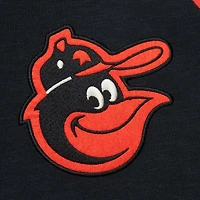 Men's Mitchell & Ness Black Baltimore Orioles Cooperstown Collection Legendary Raglan Slub Henley 3/4-Sleeve T-Shirt
