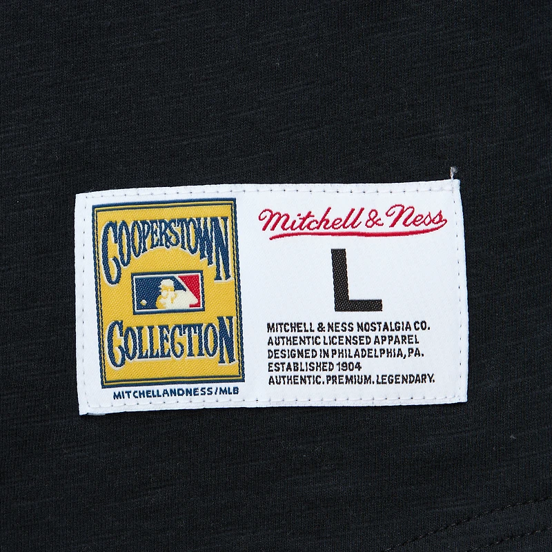 T-shirt à manches 3/4 légendaire Raglan Slub Henley de la collection Cooperstown des Orioles Baltimore noir Mitchell & Ness pour hommes