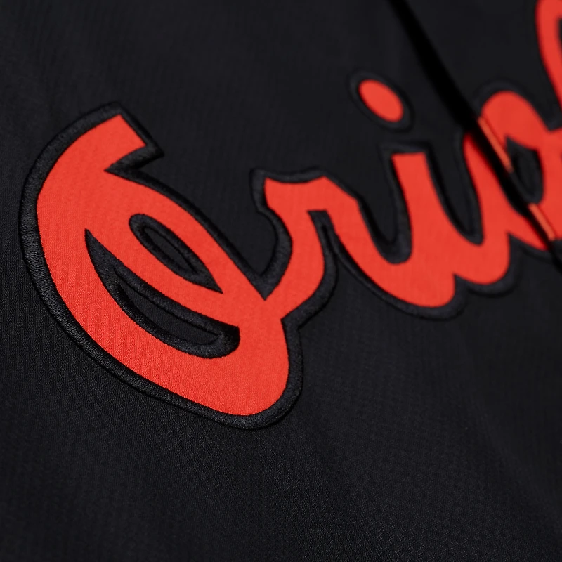 Men's Mitchell & Ness  Black Baltimore Orioles Full-Snap Hooded Coaches Jacket