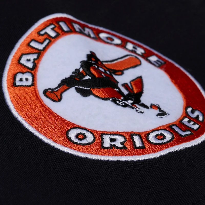 T-shirt Mitchell & Ness noir Baltimore Orioles Wild Pitch Ringer pour homme